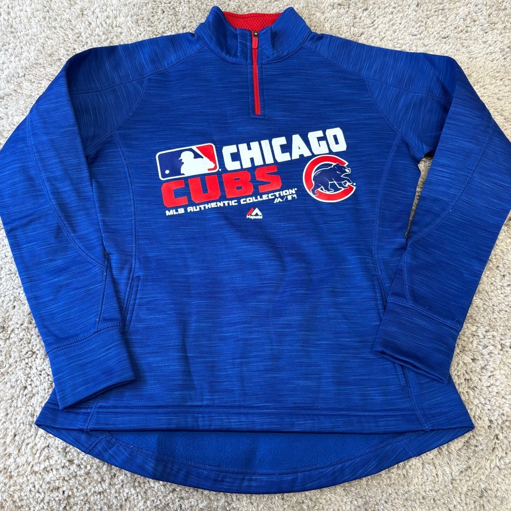 Chicago Cubs Sweater Women's Small Royal Blue Pullover Sweatshirt